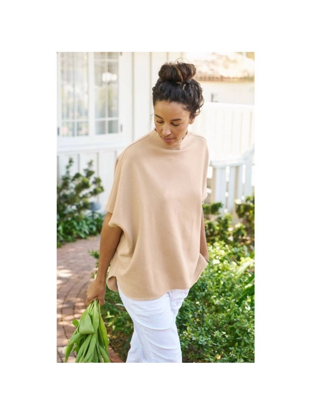 Frank & Eileen Beige Audrey Funnel Neck Capelet